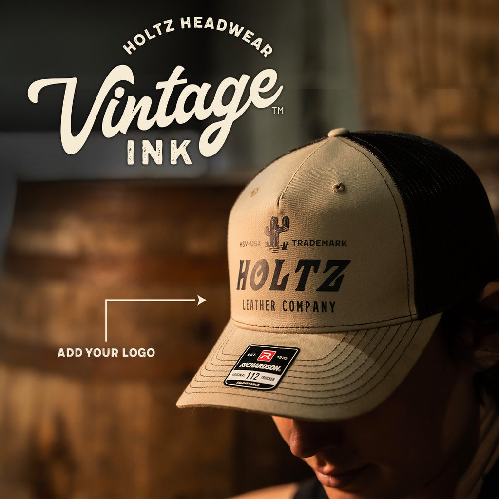 Vintage Ink Customized with Your Logo Richardson 112FP Five Panel T Holtz Headwear