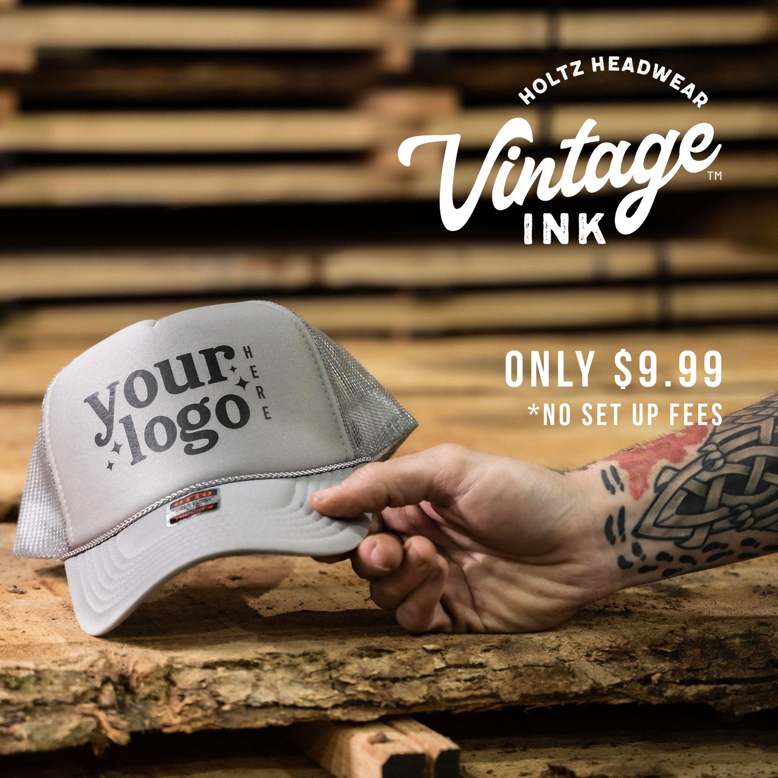 Vintage Ink™ Foam Trucker Hat Otto Foamie Cap 32-467 ~ Customized with Your Logo