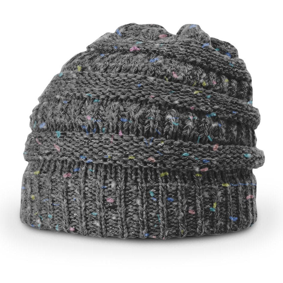Speckled Knit Custom Leather Patch Richardson Beanie - Holtz