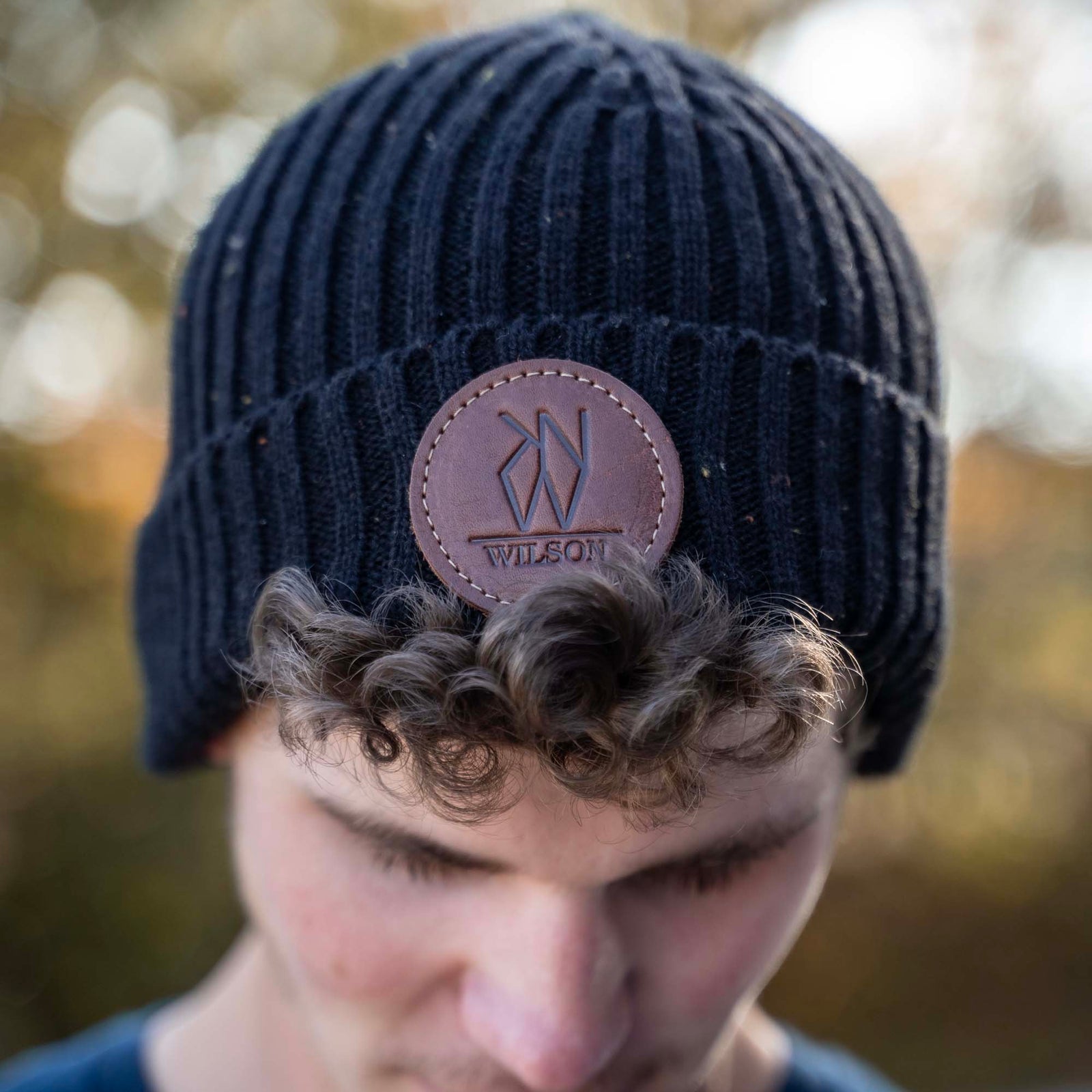 Merino Wool Knit Custom Leather Patch Richardson Beanie