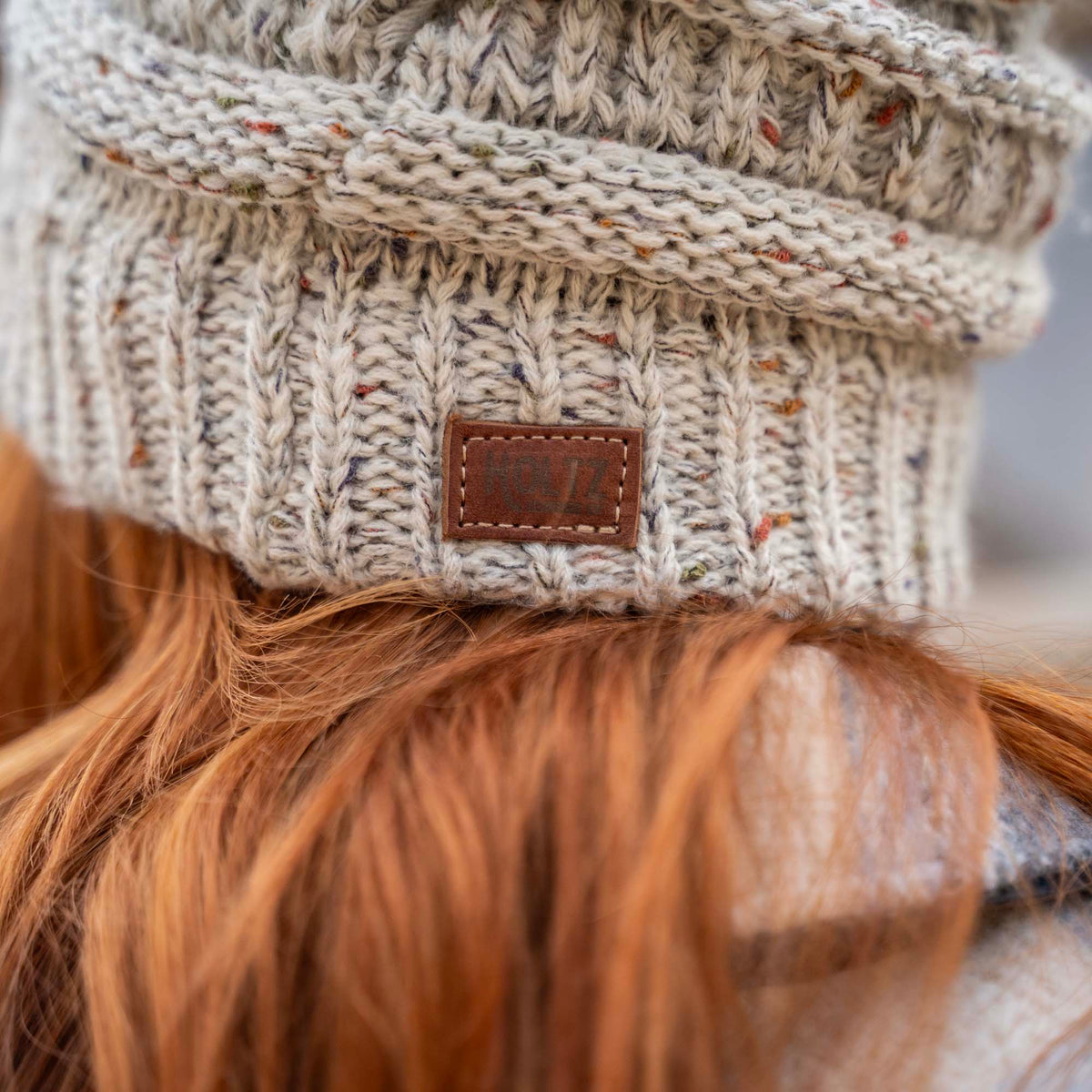 Speckled Knit Custom Leather Patch Richardson Beanie