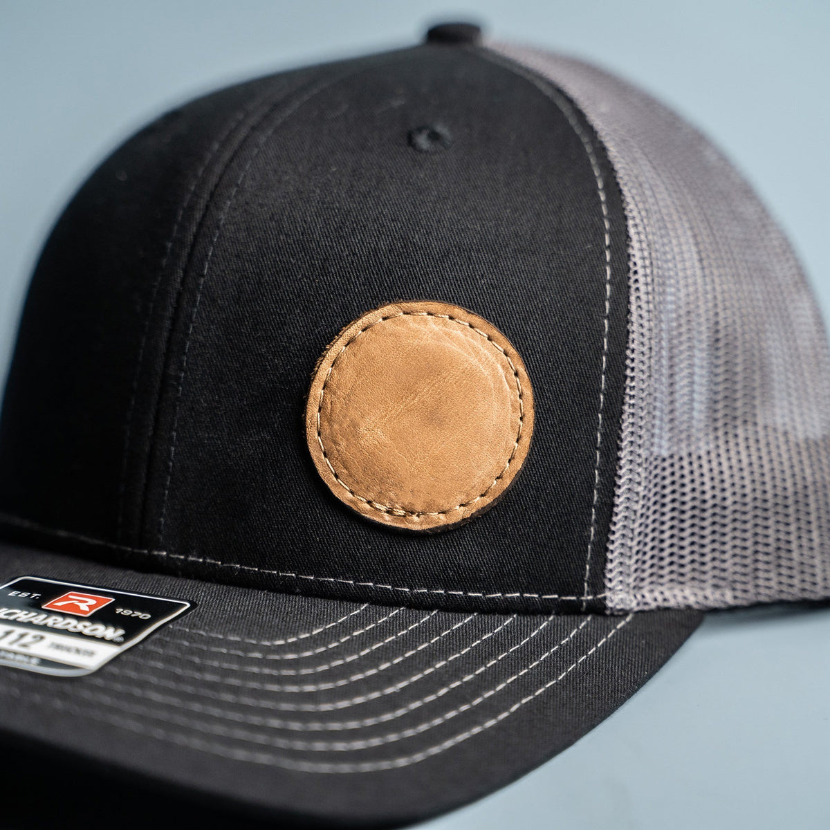 Richardson 112 Custom Trucker Offset Leather Patch Hat with YOUR LOGO – Customized