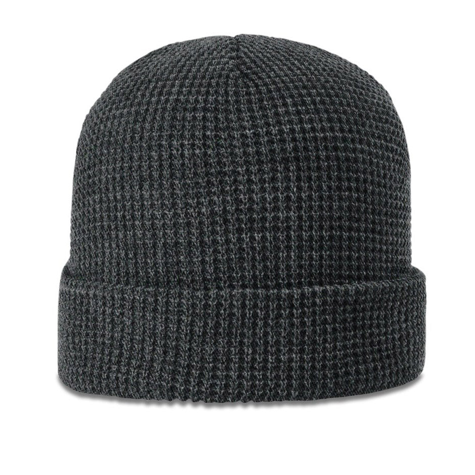Waffle Knit Cuff Custom Leather Patch Richardson Beanie